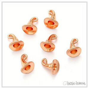 Mini Witch Hat Charms x 6 (Rose Gold)