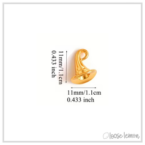 Mini Witch Hat Charms x 6 (Rose Gold)