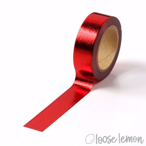 Bright Red Foil - Washi Tape (10M) - Loose Lemon Crafts