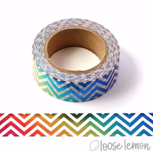 Rainbow Chevron Foil - Washi Tape (10M) - Loose Lemon Crafts