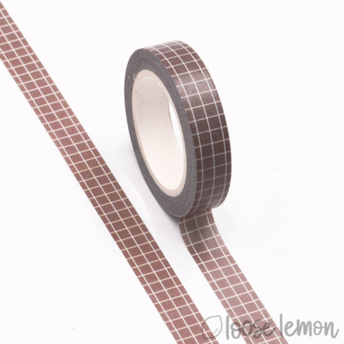Brown Grid - Washi Tape (10M)