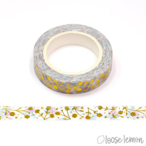 Floral Foil Narrow - Washi Tape (10M)