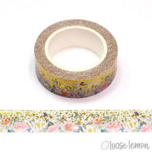 Watercolour Floral Foil - Washi Tape (10M)