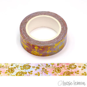 Gold Floral Foil - Washi Tape (10M)