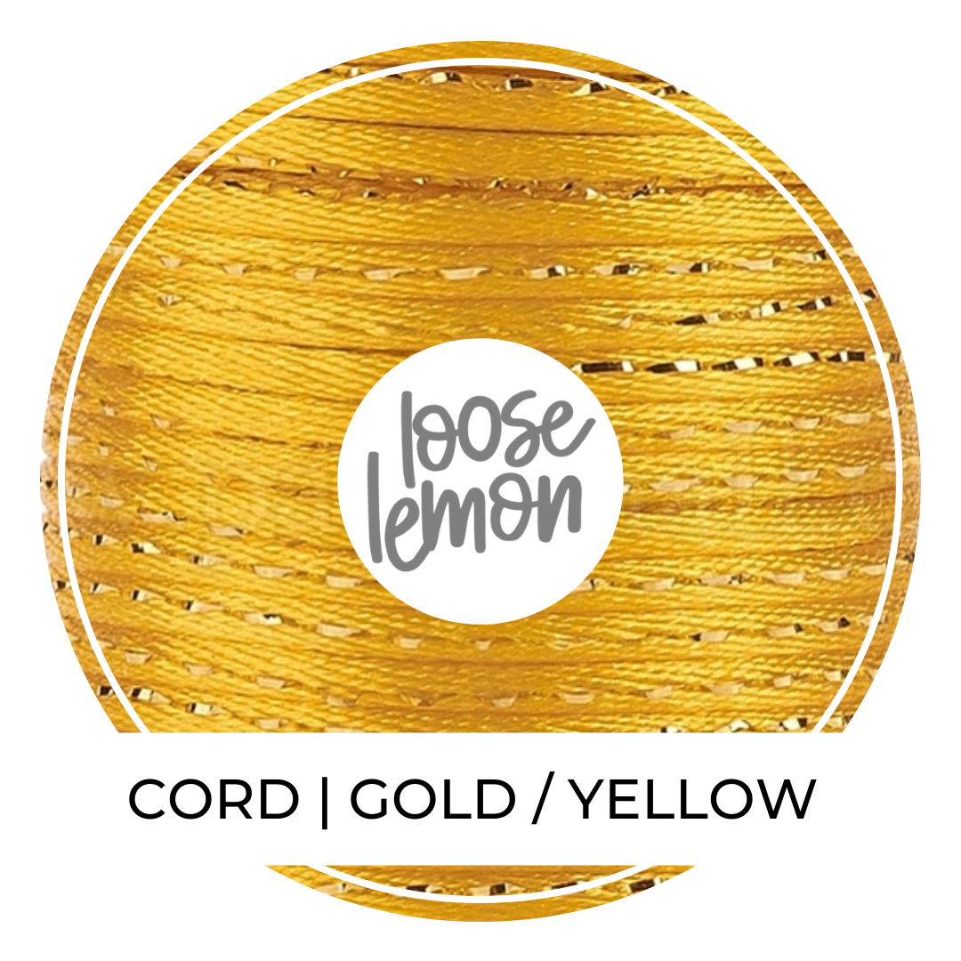 Polyester Cord 4M  Gold / Dark Brown - Loose Lemon Crafts