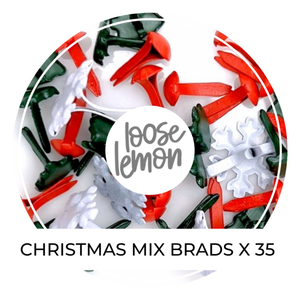 Christmas Mix Brads X 35
