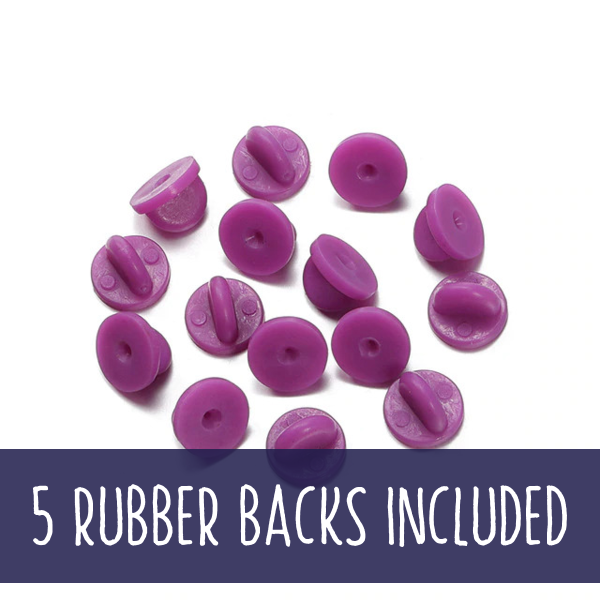Purple Rubber Backs X 5