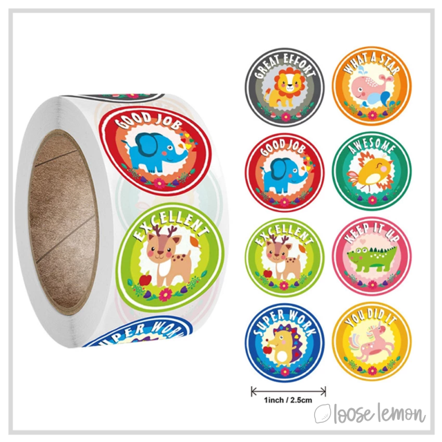 CLEARANCE 500 x Circle Star 1" Stickers/Seals