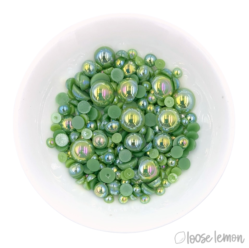 Mirror Pearls | Olive (Mixed Sizes)