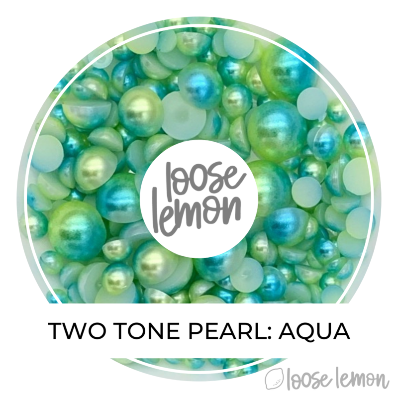 Two Tone Pearls | Aqua (Mixed Sizes)