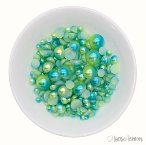 Two Tone Pearls | Aqua (Mixed Sizes)