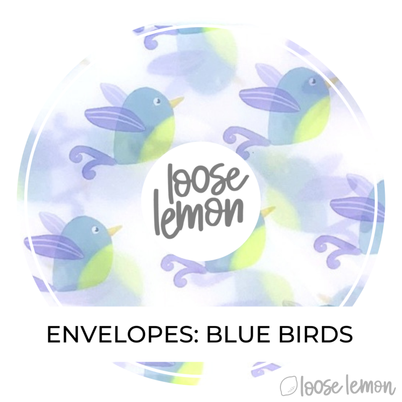 Blue Birds Vellum Envelopes X 3
