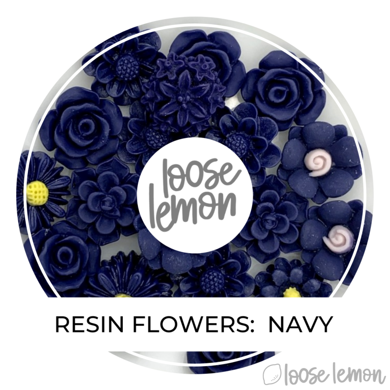 Single Colour Resin Flowers | Navy