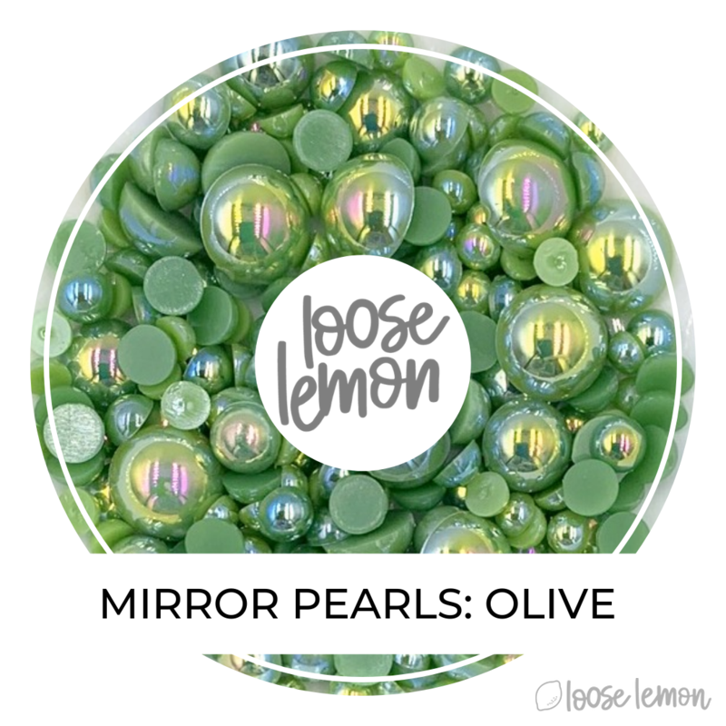 Mirror Pearls | Olive (Mixed Sizes)