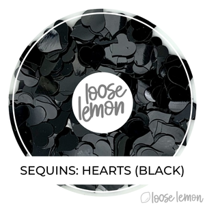 Sequins | Hearts (Plain Black)