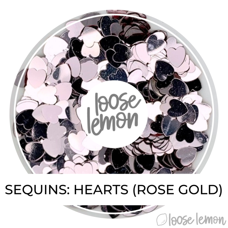 Sequins | Hearts (Rose Gold)