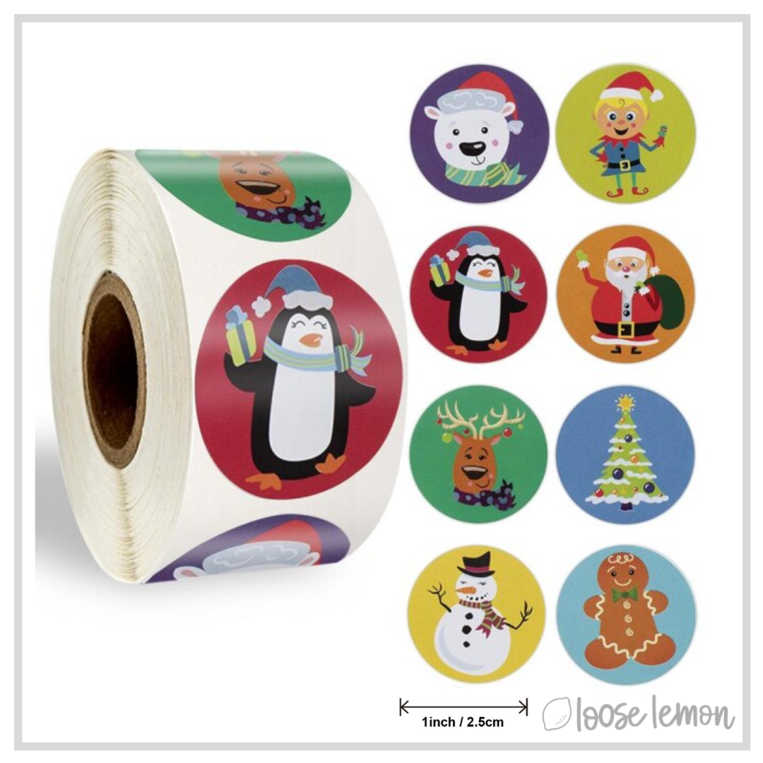 100 Christmas Party 1" Stickers/Seals