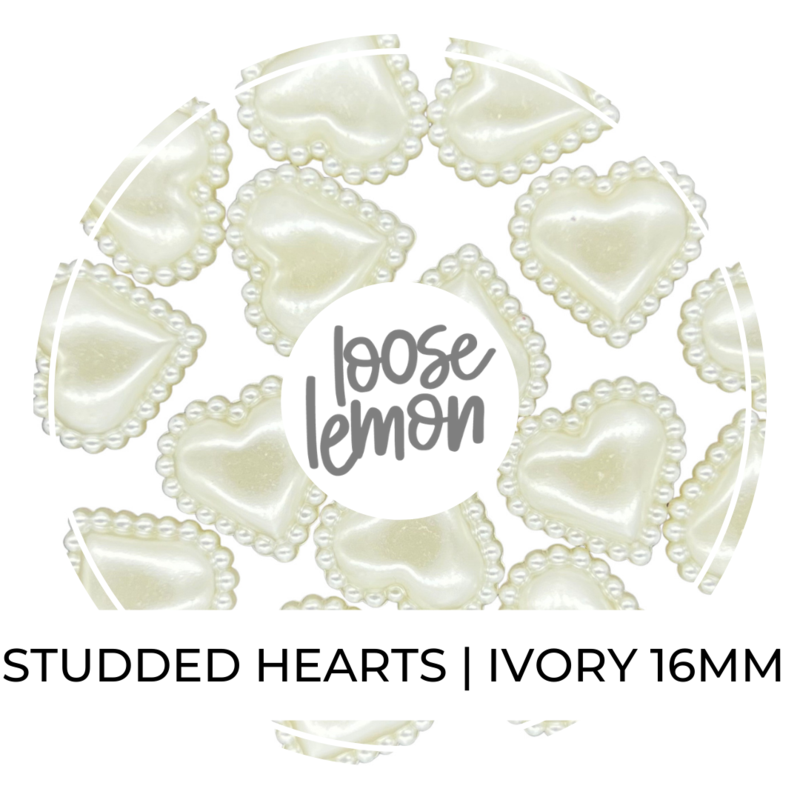 Studded Hearts | Ivory 16Mm