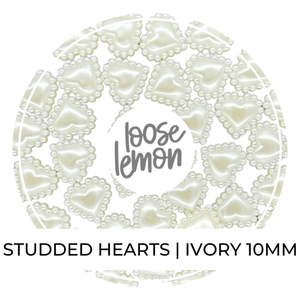 Studded Hearts | Ivory 10Mm