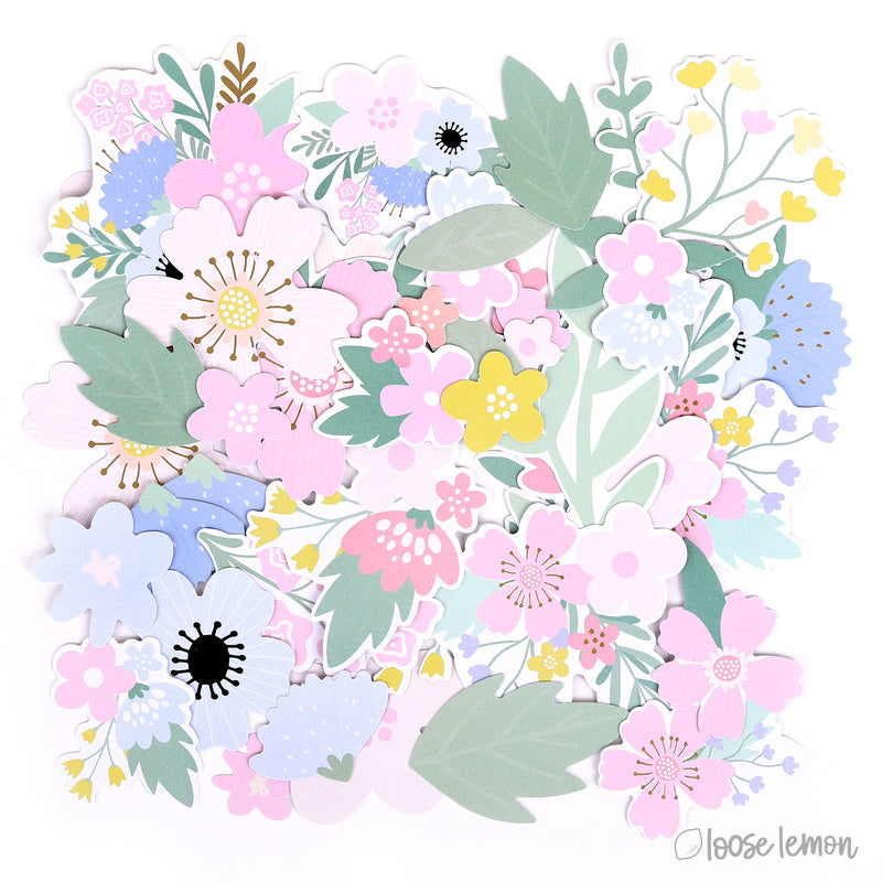 One Of A Kind | Cardstock Diecut Floral Ephemera (154 Pieces)