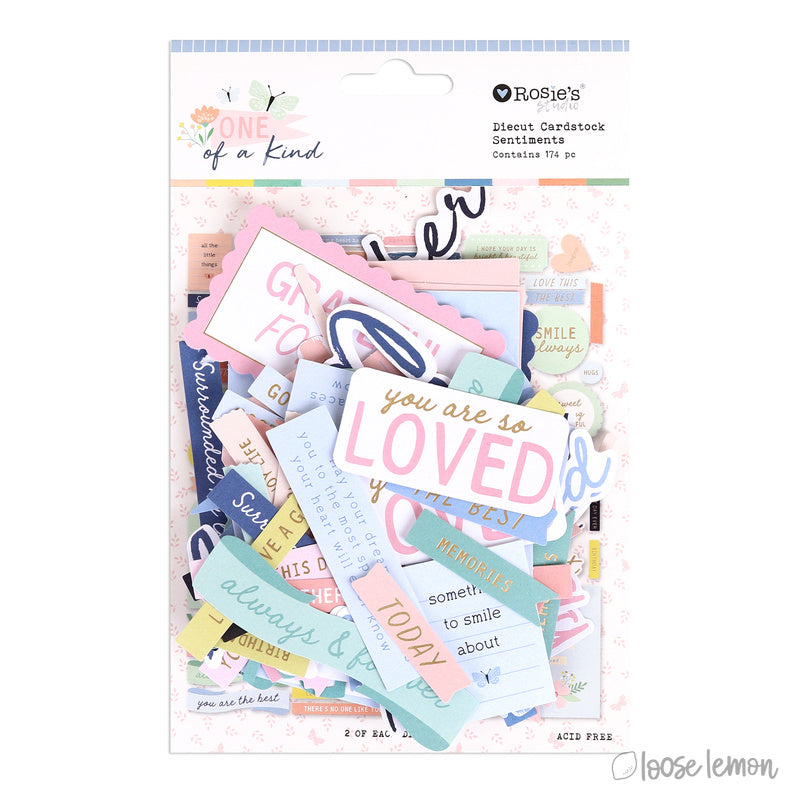 One Of A Kind | Cardstock Diecut Sentiments (174 Pieces)
