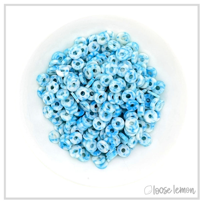 Flat Beads | Faded Denim