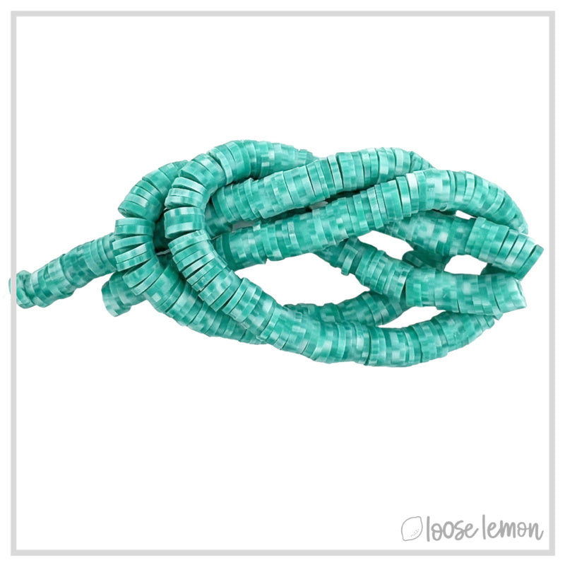 Flat Beads | Teal Denim