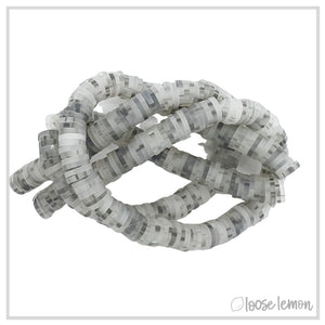 Flat Beads | Clear Grey
