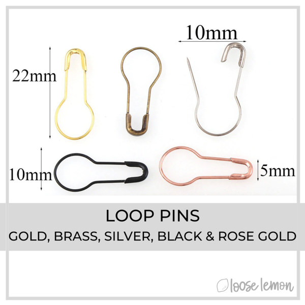 Loop Pins | Black - Loose Lemon Crafts