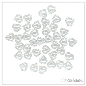 Studded Hearts | White 10Mm