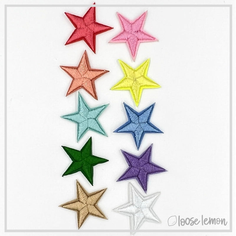 Star Patches  Pastel Mix X 10 - Loose Lemon Crafts