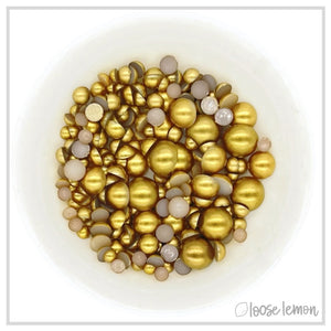 Matte Pearls | Gold (Mixed Sizes)