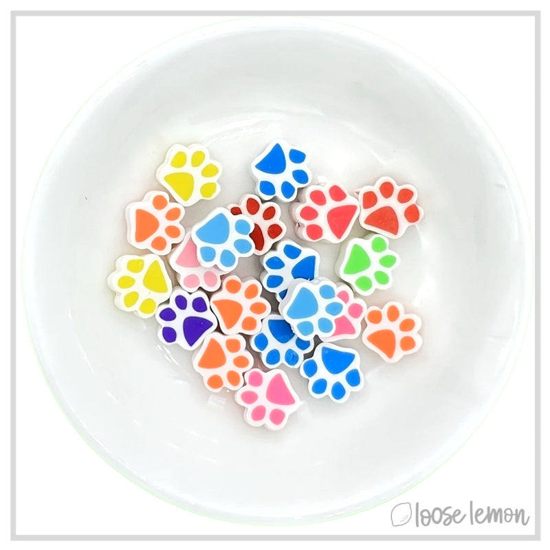 Feature Beads | Paw Prints X 20