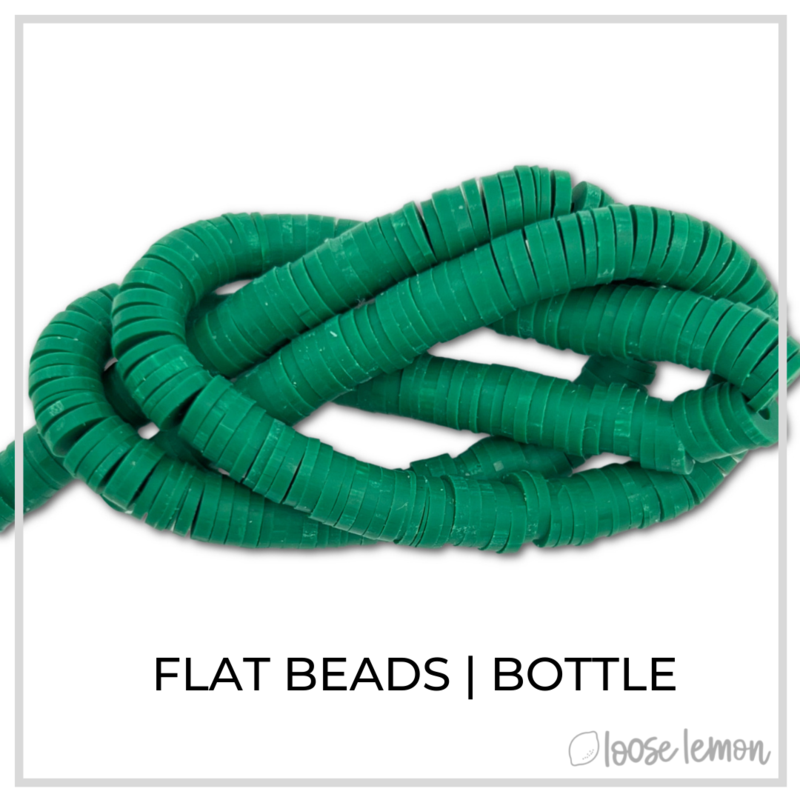 Flat Beads  Teal - Loose Lemon Crafts