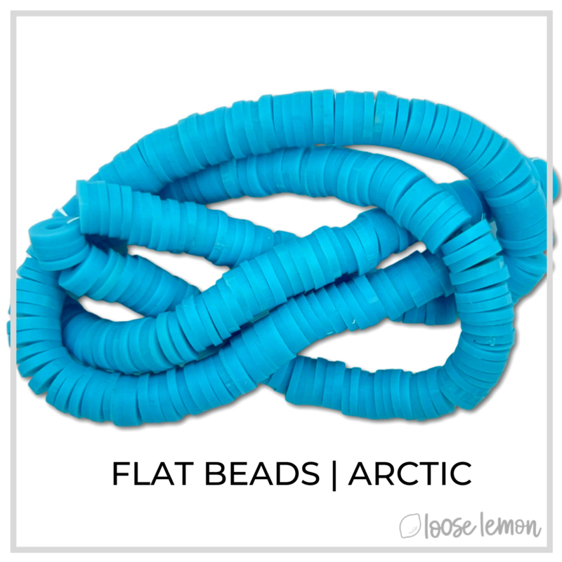 Flat Beads  Teal - Loose Lemon Crafts
