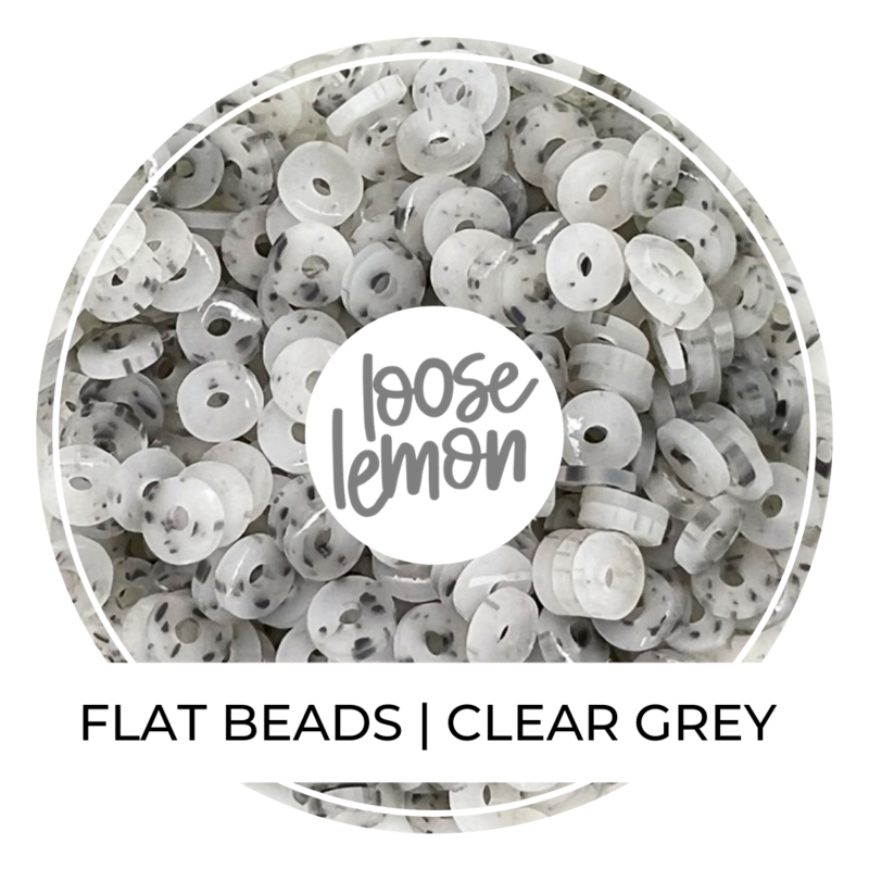 Flat Beads | Clear Grey