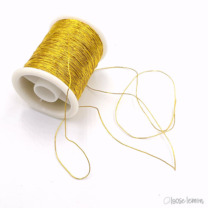 Polyester Cord 4M  Gold / Dark Brown - Loose Lemon Crafts