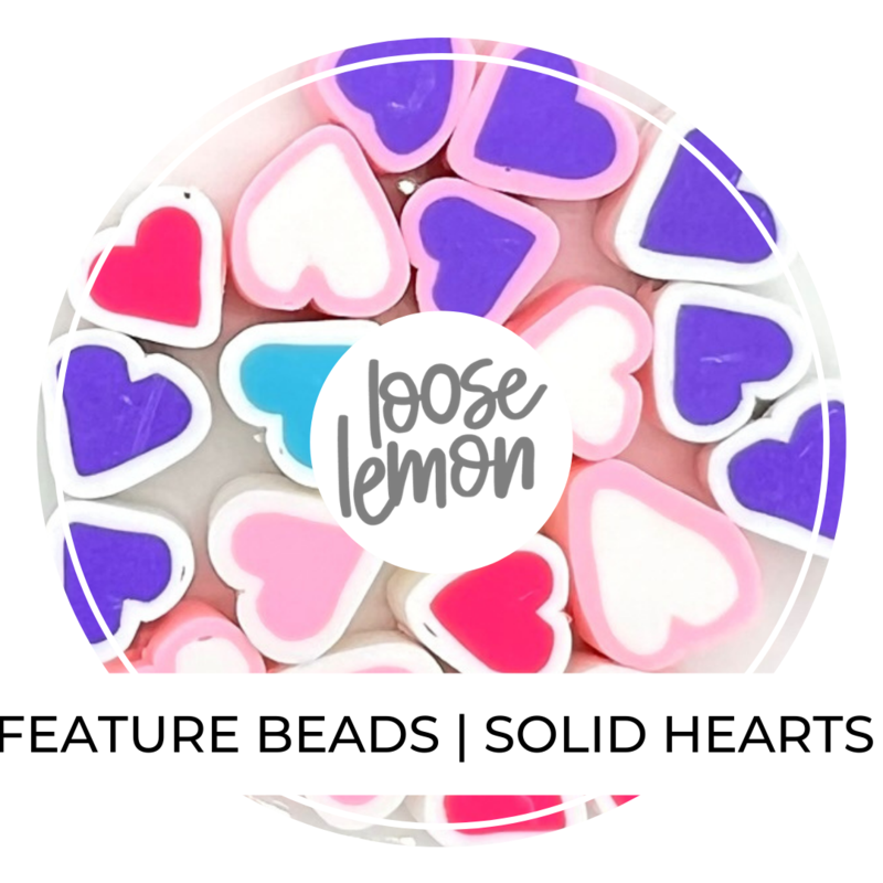 Feature Beads | Solid Hearts X 20