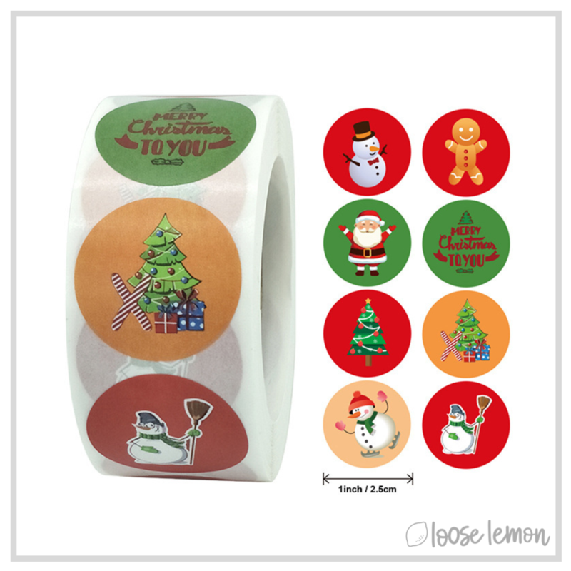 100 Christmas Fun (2) 1" Stickers/Seals
