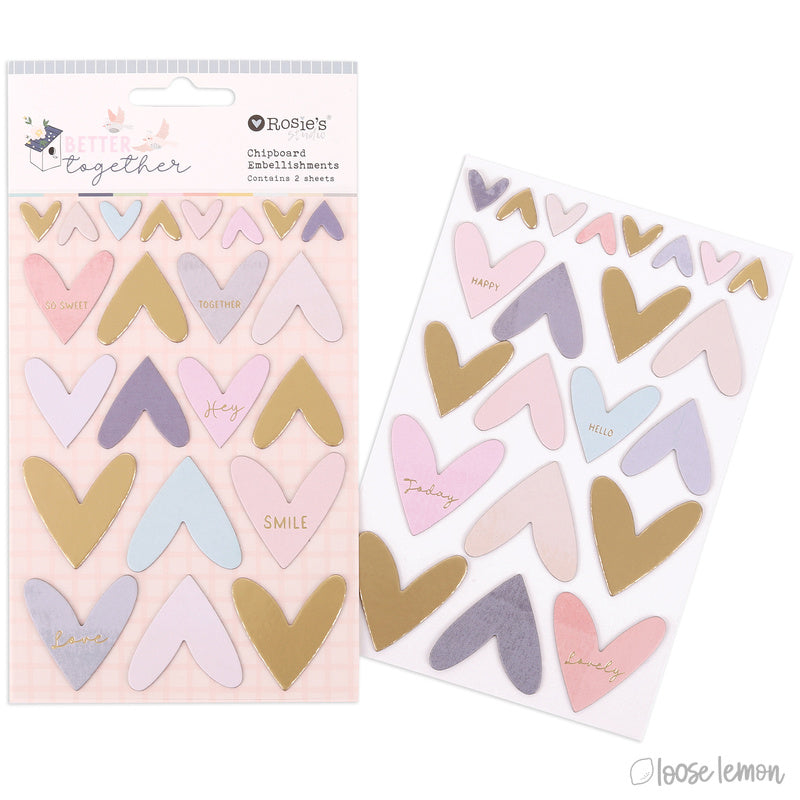 Better Together | Chipboard Hearts