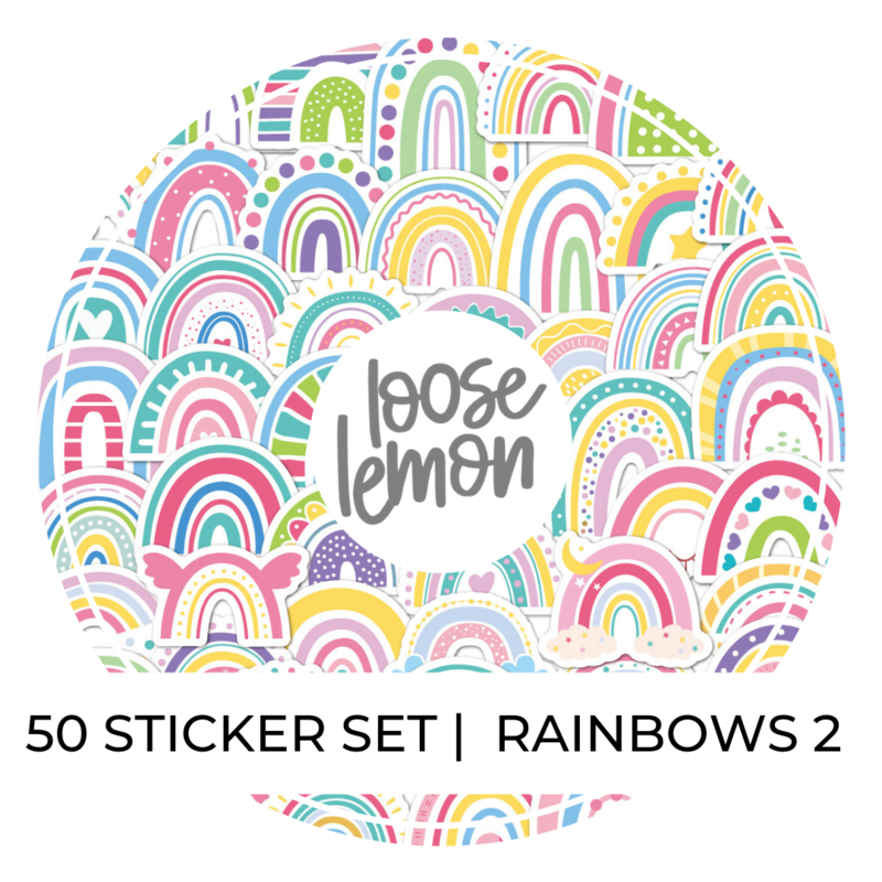 50 Sticker Set | Rainbows 2