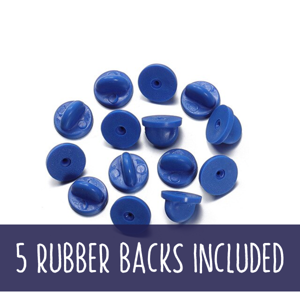 Blue Rubber Backs X 5
