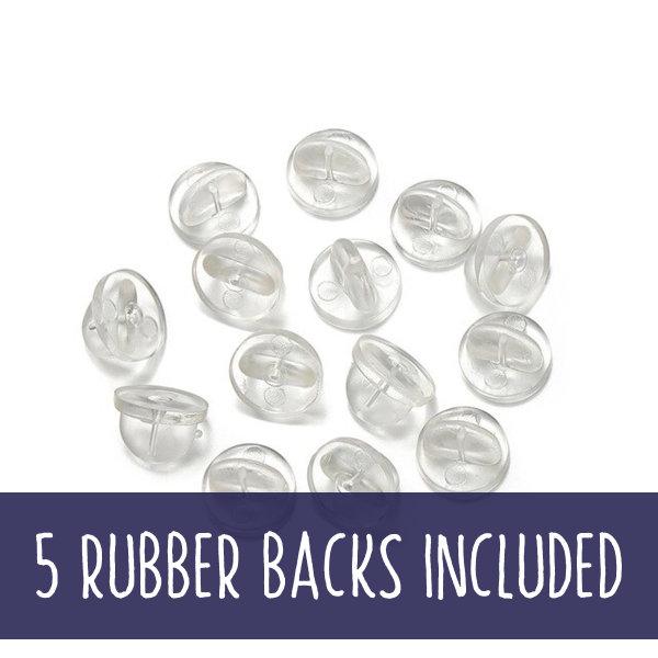 Clear Rubber Backs X 5