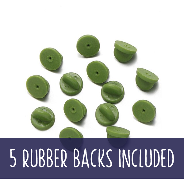 Green Rubber Backs X 5