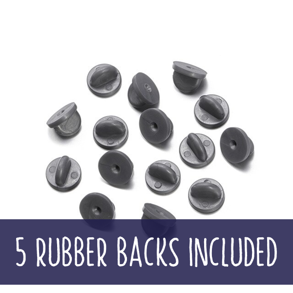 Grey Rubber Backs X 5