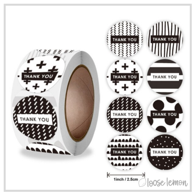 100 Thank You Bold 1" Stickers/Seals