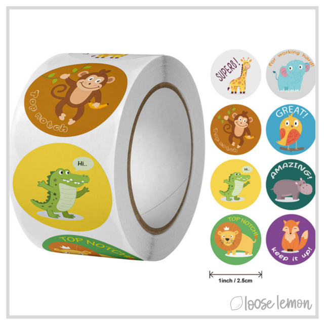 100 Jungle Star 1" Stickers/Seals