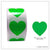 100 Heart (Green) 1" Stickers/Seals