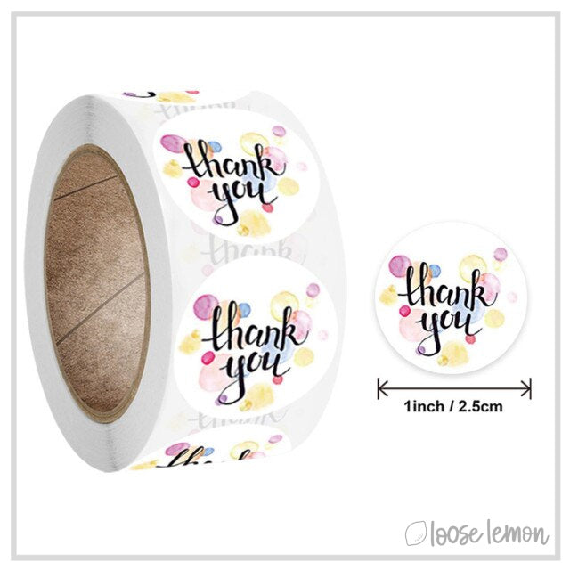 100 Thank You Bubbles 1" Stickers/Seals