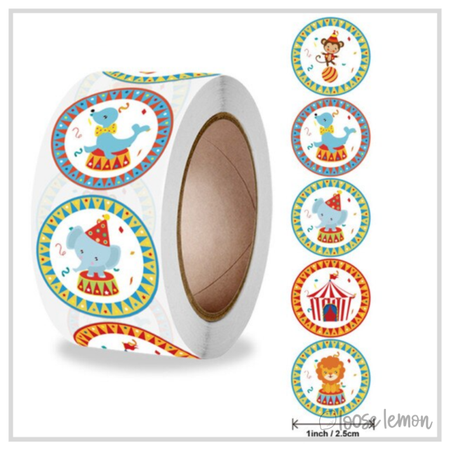 100 Circus Tent 1" Stickers/Seals